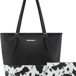 Montana West Black and White Tote